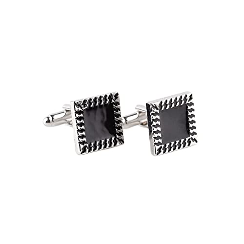 Daesar Mancuernillas para Camisa Hombre Relámpago Plateadas Negras miniatura 1