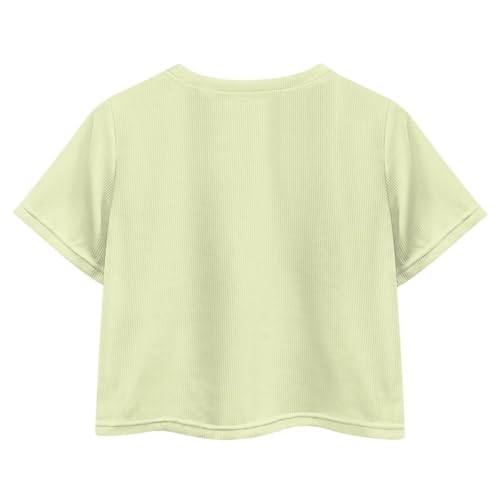 Image of Girls Fashion Crewneck Tee Shirts Casual Short Sleeve Crop Top Summer Outfits 5-14 Year