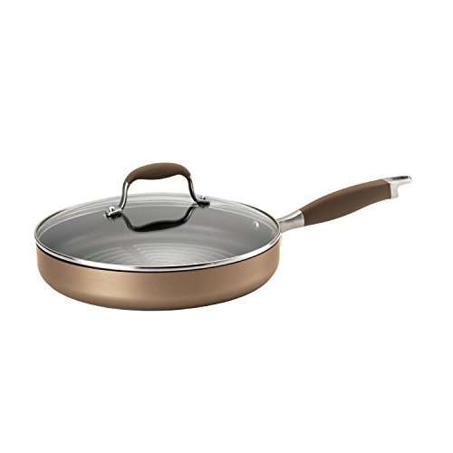 Anolon Advanced Hard Anodized Nonstick Round Grill Pan / Griddle Pan with Lid