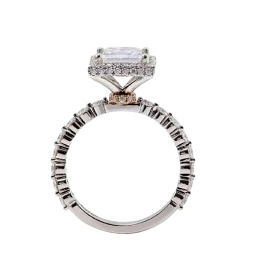 Bague en argent sterling 925 massif et moissanite ronde ou carrée