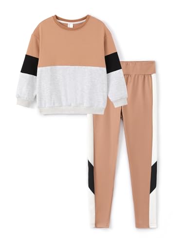 PATPAT Bekleidungssets für Mädchen: Teenager Sweatshirts mit Pants Set für Herbst Winter, Lässige Mode Kind Pullover Set Kinder Sport Geschenk, Braun 13-14 Jahre 158-164 CM PATPAT Bekleidungssets für Mädchen: Teenager Sweatshirts mit Pants Set für Herbst Winter, Lässige Mode Kind Pullover Set Kinder Sport Geschenk, Braun 13-14 Jahre 158-164 CM