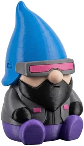 Cybernetic Gnome Collectible Figurine - Striking Tech-Inspired Desk Decor for Geek Shelf Display or Unique Gift - 3D Printed in Canada image 2