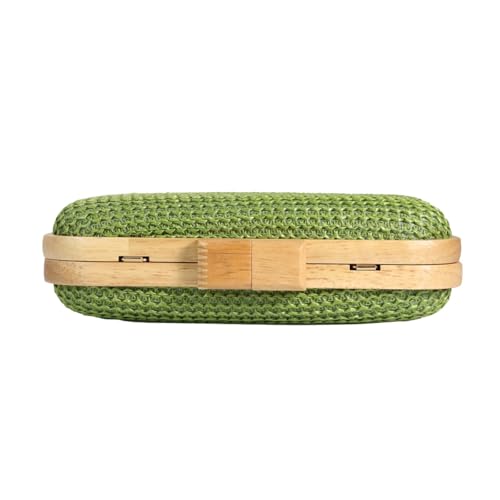 Image of Women Straw Clutch Purse Handwoven Summer Evening Bag Beach Straw Handbag Wedding Party Clutch Bag Wicker Purse