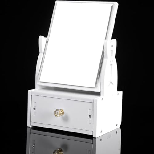 Espejo de maquillaje de escritorio con cajón ibasenice miniatura 5