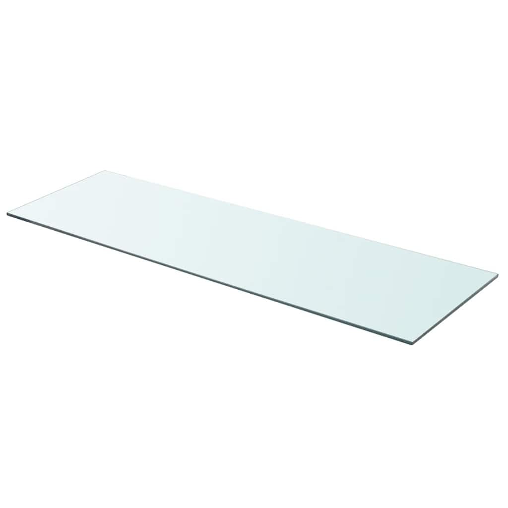 Set di 2 ripiani in vetro temperato trasparente per parete lamellare, 90 x 30 cm, ripiano in vetro temperato per arredamento di negozi e mensole da parete, pannello da parete in vetro fino a