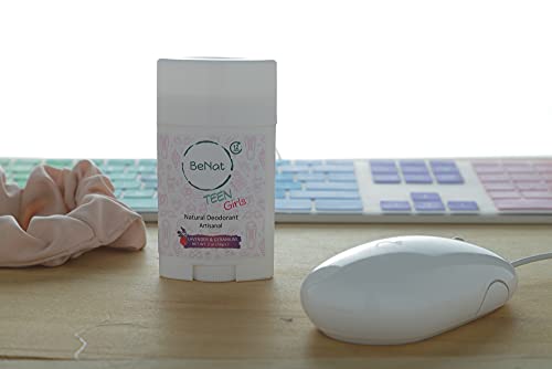 BeNat 2-Pack All Natural Deodorant For Teen Girls 100% Natural Aluminum-Free Carcinogen Free Kids Deodorant For Girls Clinically Proven To Be Safe For Children and Teenagers