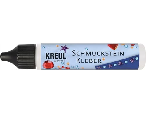 KREUL 49600 - Schmucksteinkleber, 29 ml Pen, auf Wasserbasis hergestellt, trocknet transparent, mit feiner Düse für punktgenaues Aufkleben der Schmucksteine