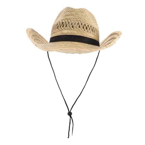 Chapeau de soleil homme paille tressée main bord large pour camping