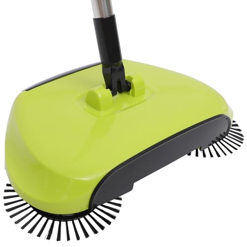 MUCKLILY Abs Stainless Push Sweeper Cleaning Mop Dustpan Floor Sweeper for All Hard Surfaces