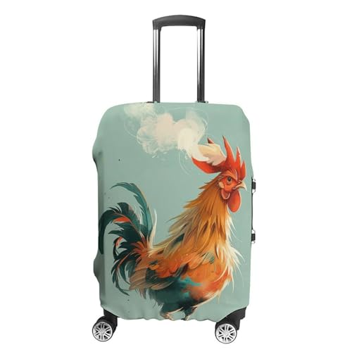 Chicken with Smoking Head Luggage Cover Protector Anti-Scratch Suitcase Cover Washable Luggage Covers Fits 19-21 Inch Luggage