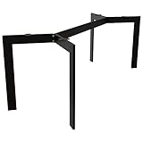 METALOPRO Tischbeine Metall, Schwerlast Stahl Schreibtisch Beine, Tischkufen Schwarz und Schrauben, Bodenschoner, Langlebig Tischgestell für Moderne Couchtisch, Esstisch, Wohnzimmer - 170x70x72 cm