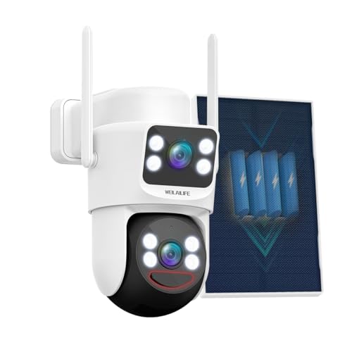 WEILAILIFE 【Auto Tracking & 2-Way Audio】 4MP Solar Powered...