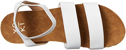 Yoki-Chiara-10 Women's Open Toe Platform Espadrille Sandal, White, 7.5 M Us #TOP4