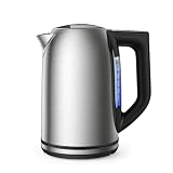 Electric Kettle Temperature Control Stainless Steel 1.7 L Tea Kettle, BPA-Free Hot Water Boiler with LED Light, Auto Shut-Off, Boil-Dry Protection, Keeping- Warm, 1500W Fast Boiling