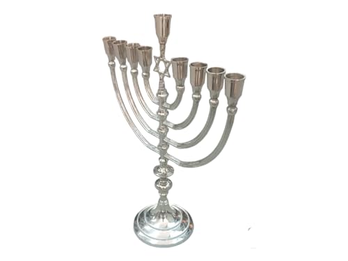 Hanukkah hanukkiahs Hamukkia Hanukkiah menorah Menora 9 Branches Branch Brass (Nickel Silver, 14