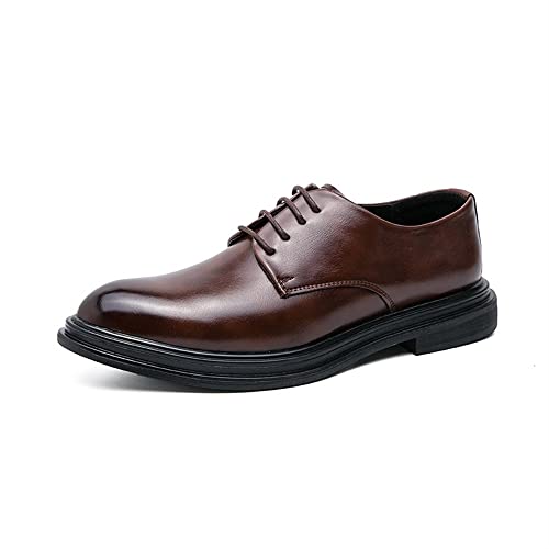 Zapatos Oxford formales para hombre con cordones y suela de goma