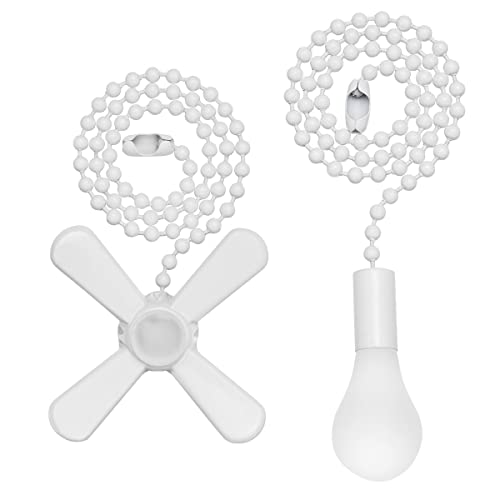 SmoTecQ Ceiling Fan Pull Chain Extender with Decorative Frosted Glass Bulb and Fan Cord, Fit All Standard 3mm Diameter Ceiling Fans and Light Fixtures Factory Pull (White) - Thumbnail 6
