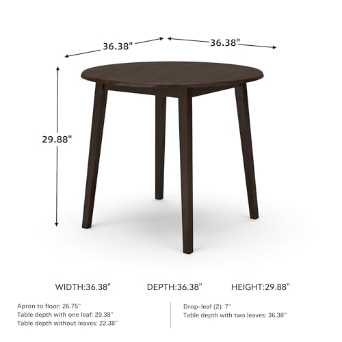 Image of Signature Design by Ashley Small Round Drop Leaf Dining Table, Brown