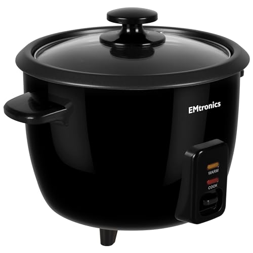 EMtronics EMRCBL1 Rice Cooker 1 Litre with Automatic Cooking and Warmer Function with Removable Non-Stick Bowl, Measuring Cup and Spatula 400W - Black - Image 6