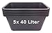 Produktbild BURI 5 Stück Mörtelwanne 40 Liter Mörtelkasten rechteckig, schwarz - Baueimer Maurerkasten Mörtelkübel Pflanzwanne aus Deutschland extrem robust und strapazierfähig