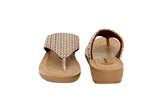 Image of inblu Stylish Fashion Slipper for Women | Comfortable | Lightweight | Anti Skid | Casual Office Footwear (LF01 BRNGMG)