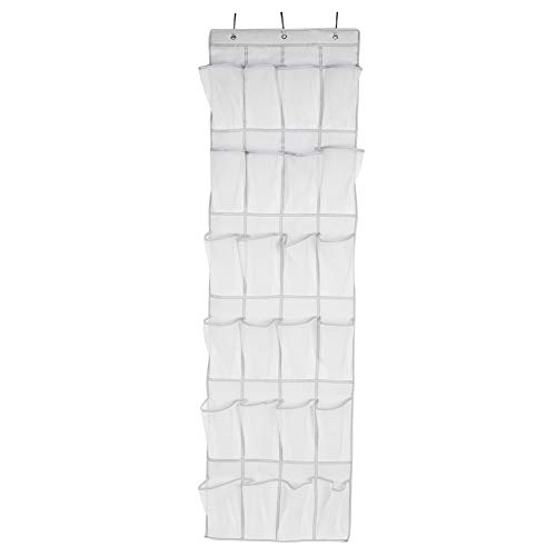 Jwthee Over The Door Shoe Organizer,24 Pockets Hanging Shoe Organizer Large Clear Pockets Large Pockets Door Shoe Rack Organizer for Men Women Closet Storage Bag Shoes Organizer