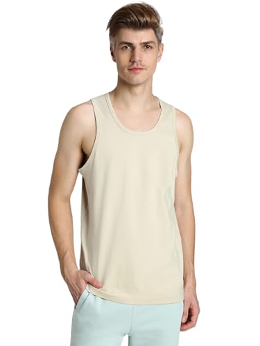 Image of Veirdo Men's Sleeveless Cotton T-Shirt, Solid Plain Sando for Beach Wear, Casual Wear & Summer Comfort, Comfortable Fabric (Sizes S to 2XL) (Pack of 3)