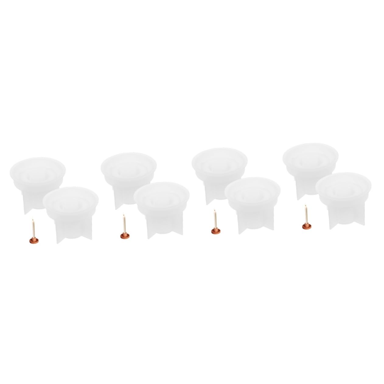 TEHAUX 8pièces Moules à Bougeoir Silicone Moldes De Bougies Ronds Support De Bougie Flexible Et Pratique Pour Créations Artisanales