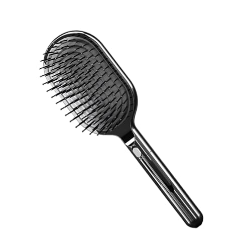 Peine de masaje autolimpiable y cepillo de cerdas retráctiles portátil para cabello grueso largo