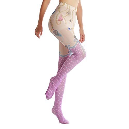 Image of Sahabowi Women Tights, Opaque High Waist Pantyhose, Vintage Control Top Stockings