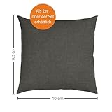 sleepling 4er Set Sofakissen dunkelgrau 40x40 cm, Kissen mit Kissenfüllung und Bezug, Zierkissen aus robustem Polsterstoff, Deko Kissen, Couchkissen 40 x 40 cm, Polster, Sofa Kissen, Made in EU