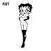 WAXY 5 CM * 17.5 CM Betty Boop Autocollant de fenêtre de Voiture Nue d'autocollants décoratifs personnalisés pour Les Rayures de Couverture de Voiture, C31-0438 Noir Argent Argent