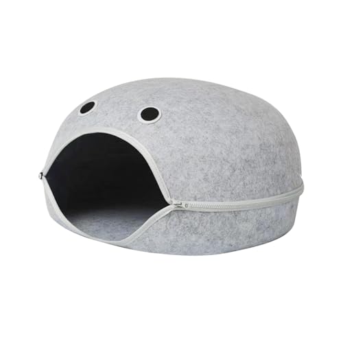 Baoblaze Ninho de gato semi fechado para animais de estimação, cama de caverna, esconderijo macio pa