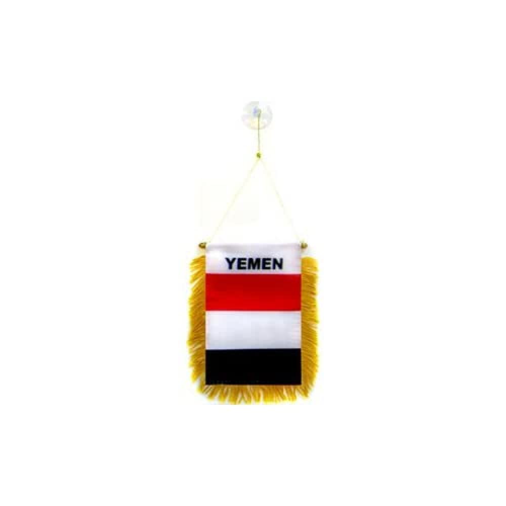 AZ FLAG Yemen Car Flag 4x6 in Yemeni 100D Polyester Suction Cup