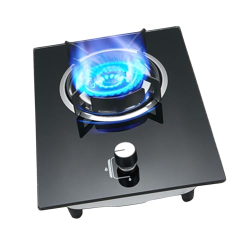 ガスストーブ、強化ガラスバーナー、保護ロックとフレームアウト保護付き、家庭用および商業用に適しています、4KW/13648BTU、ガスタイプ:12T/20Y (Color : LPG)