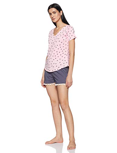 Image of A.T.U.N. (ALL THINGS UBER NICE) Women's Cotton Relaxed Fit Sleepwear Set | Tees with Shorts Set