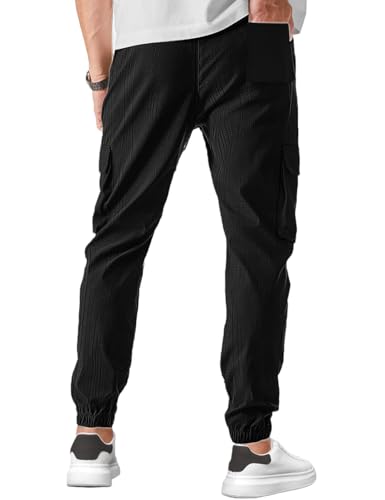 Men's Cargo Pants Casual Lightweight Elastic Waist Drawstring Pant with Pockets2