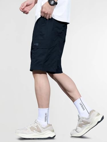 Image of TAGDO Men's Cotton Cargo Shorts with Multi Pockets | Lightweight Casual Outdoor Shorts Pant for Men | Elastic Waist Drawstring Utility Shorts for Hiking, Camping and Daily Wear (2048)