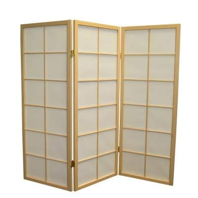 Fine Asianliving Japanese Room Divider L135cmxH130cm Shoji Rice Paper Natural 3 Panel