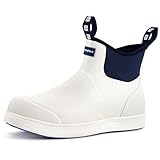 WOVENPAK Deck Boots for Men, Rain Boots Men, Waterproof Fishing Boot, Mens Deck Boots, Anti-slip Rubber Work Ankle Rain Boot Shoes for Outdoor Fishing, Boating, Size 10