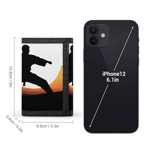 Wallet for Men - Slim Trifold Wallet, Karate Silhouette Money Clip, Coin Purse with 8 Credit Card Holder2