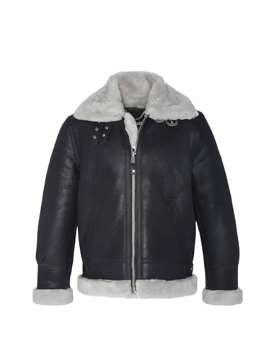 Etichetta in rilievo Schott NYC LC1259, Giacca di Pelle Uomo, Nero/Bianco (Black/Off White), XL