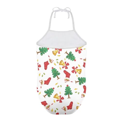 Image of Girls One Pieces Christmas Swimsuit Cute Swimwear Bathing Suits Beach Sport Halter Swimwear Vacation Pool Party Size