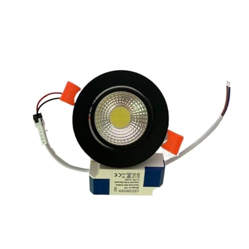 eufeifeiegds 5W 7W 9W 12W 15W 18W �����@�\�t�� COB LED �_�E�����C�g ���ߍ��ݎ��V�䃉���v �X�|�b�g���C�g�d�� 110V-240V �ƒ�p�Ɩ��p(Nature White 4000K,BLACK A_5W DIMM