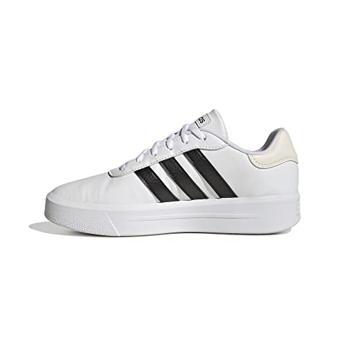 adidas Court Platform Shoes, Zapatillas Mujer, FTWR White/Core Black/Chalk White, 41 1/3 EU