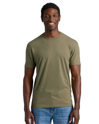 Image of True Classic Men's Cotton Blend Round Neck T-Shirt, Half Sleeve, Black