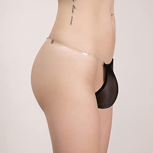 Hularka Men's Sexy G-string Underwear Transparent Waistband Bulge Pouch T-back Thongs Underpants3