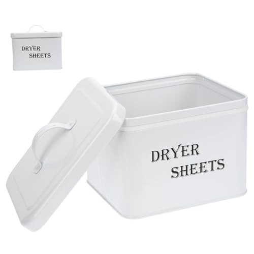 OUNONA Caja Metálica con Tapa para Almacenamiento Secado Diseño Sencillo y Práctico para Lavandería Contenedor Compacto para y Aroma Secadoras para Organizar Espacios Pequeños