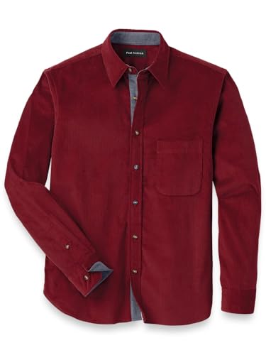 Paul Fredrick Men's Classic Fit Cotton Corduroy Casual Shirt