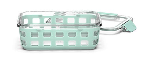 Ello Duraglass Meal Prep Container, 3.4 Cup- Glass Food Storage Container With Silicone Sleeve And Airtight Bpa-Free Plastic Lid, Dishwasher, Microwave, And Freezer Safe, Yucca #TOP2